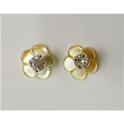 #37-14KT WHITE GOLD DIAMOND EARRINGS WITH