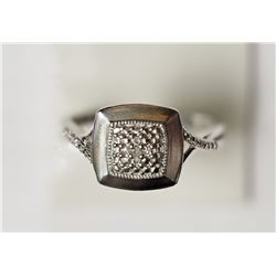 #39-STERLING SILVER DIAMOND RING