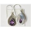 Image 2 : #42-STERLING SILVER AMETHYST EARRINGS