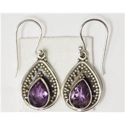 #47-STERLING SILVER AMETHYST EARRINGS