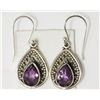 Image 1 : #47-STERLING SILVER AMETHYST EARRINGS