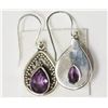 Image 2 : #47-STERLING SILVER AMETHYST EARRINGS