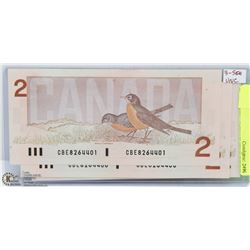 3 SEQUENTIAL UNC $2 1986