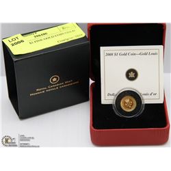 RCM 2008 $1 FINE GOLD COIN GOLD LOUIS