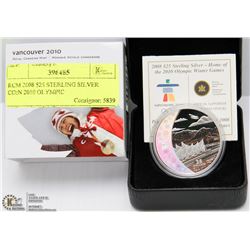 RCM 2008 $25 STERLING SILVER COIN 2010 OLYMPIC