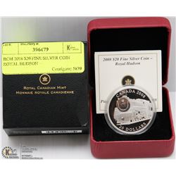 RCM 2008 $20 FINE SILVER COIN ROYAL HUDSON