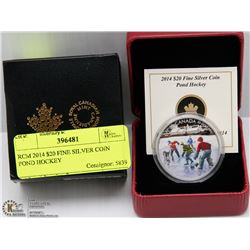 RCM 2014 $20 FINE SILVER COIN POND HOCKEY