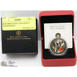 RCM 2008 25 CENT COIN DOWNY WOODPECKER