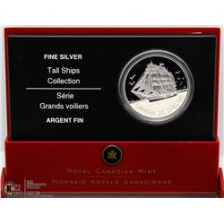 RCM TALL SHIPS 3 MASTER SHIP $20 SILVER COIN