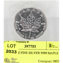 2007 $5 1OZ FINE SILVER 9999 MAPLE LEAF