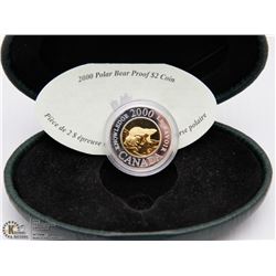 CANADA 2000 MILLENIUM POLAR BEAR PROOF $2 COIN