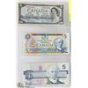 Image 1 : 1954, 1976, AND 1986 CANADIAN $5 BANK NOTES