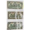 Image 1 : THREE 1937 CANADIAN $1 BANK NOTES