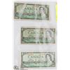Image 1 : THREE 1954 CANADIAN $1 REPLACEMENT NOTES
