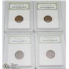 Image 1 : 4 EARLY LINCOLN CENTS SLABBED