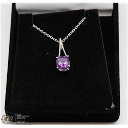 #130 GENUINE AMETHYST PENDANT NECKLACE