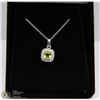 Image 1 : #125 GENUINE PERIDOT & CZ PENDANT NECKLACE