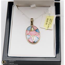 MOTHER OF PEARL STERLING SILVER 925 NECKLACE 18"