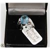 Image 1 : STERLING SILVER 925 CUBIC BLUE STONE RING SIZE 7