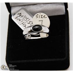 STERLING SILVER 925 ONYX RING SIZE 7
