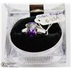 Image 1 : STERLING SILVER 925 RING WITH CUBIC PURPLE STONE