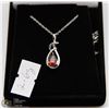 Image 1 : #132 GENUINE RED GARNET PENDANT NECKLACE
