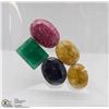 Image 1 : #29 NATURAL GREEN EMERALD & RUBY  SAPPHIRE