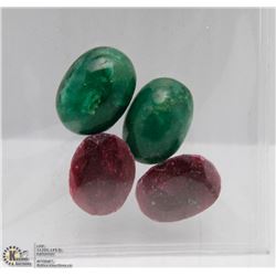 #28  NATURAL GREEN EMERALD & RUBY  STONE