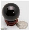 Image 1 : #14  BLACK OBSIDN CRYSTAL SPHERE BALL + STAND