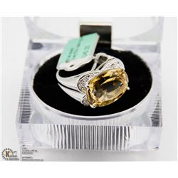 STERLING S ILVER 925 CITRINE TOPAZ RIING SIZE 7