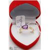 Image 1 : #142 GENUINE AMETHYST RING .925 STERLING SILVER