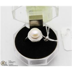 #85 AKOYA PEARL RING .925 STERLING SILVER