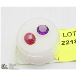 #70 NATURAL RED RUBY & AMETHYST GEMSTONE 4.5CT