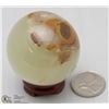 Image 1 : #6 GREEN ONYX SPHERE BALL + STAND