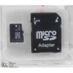 NEW 32GB MICRO SD CARD WITH ADAPTOR