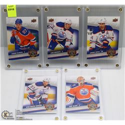 LOT OF 5 OILERS UPPER DECK CASED HOCKEY CARDS