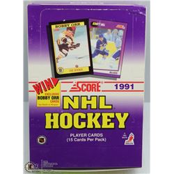 1991 SCORE HOCKEY BOX 36 PACKS/BOX 15 CARDS/PACK