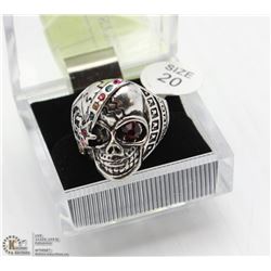 MEN'S HEAVY STAINLESS STEEL SKULL RING SZ10