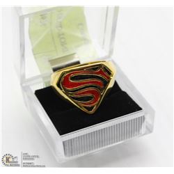 SUPERMAN LOGO GOLD TONE RING