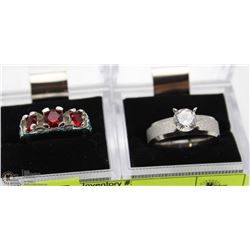 LOT OF 2 WOMENS FASHION RINGS SZ8