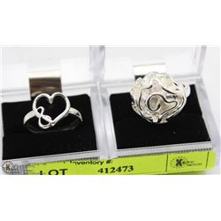 LOT OF 2 WOMENS FASHION RINGS