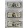 Image 1 : USA 1 DOLLAR SILVER CERTIFICATE TRIPLE DIGIT SET
