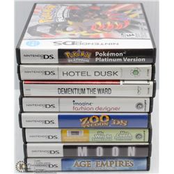 BOX W/8 NINTENDO DS GAMES