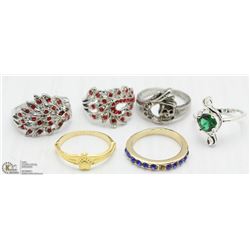 ESTATE LOT OF 6 LADIES RINGS