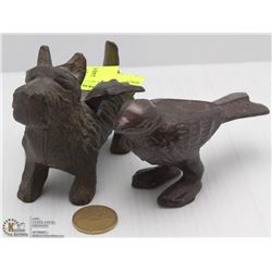 CAST IRON DOG WITH WINGS AND A BIRD