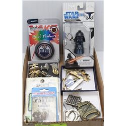 FLAT OF TIE CLIPS, CUFFLINKS