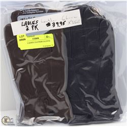 2 PACK LADIES LEATHER GLOVES SIZE EXTRA LARGE