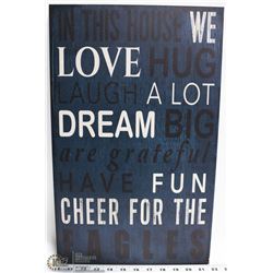 NFL CHEER FOR THE EAGLES WOOD WALL HANGING