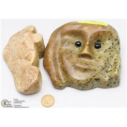 PAIR OF SOAP STONE CARVINGS