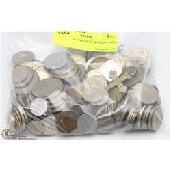 LOT OF 200+ VINTAGE WORLD COINS